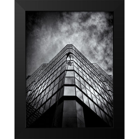Window Washing No 8 Black Modern Wood Framed Art Print by Carson, Brian