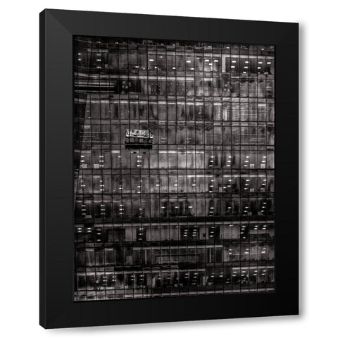 Window Washing No 9 Black Modern Wood Framed Art Print with Double Matting by Carson, Brian