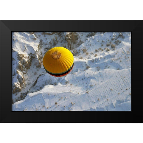 Cappadocia a balloon Black Modern Wood Framed Art Print by Buga, Sedat