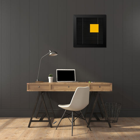 Yellow square Black Modern Wood Framed Art Print by Vangindertael (laGrange), Luc