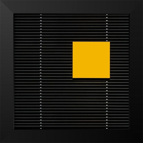 Yellow square Black Modern Wood Framed Art Print by Vangindertael (laGrange), Luc