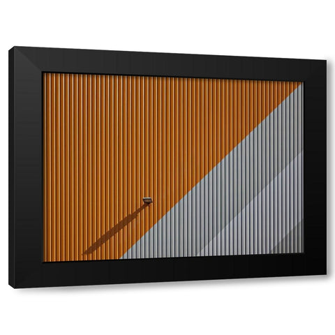 Lines-Colour and Shadow Black Modern Wood Framed Art Print by Peter Rank, Hans