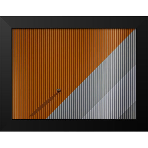 Lines-Colour and Shadow Black Modern Wood Framed Art Print by Peter Rank, Hans