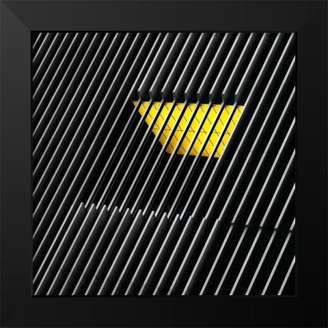 Caged window Black Modern Wood Framed Art Print by Huybrighs, Marc