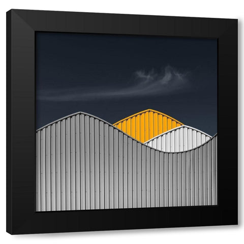 Warehouses Black Modern Wood Framed Art Print by Vangindertael (laGrange), Luc