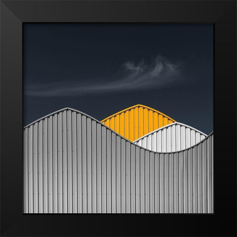 Warehouses Black Modern Wood Framed Art Print by Vangindertael (laGrange), Luc