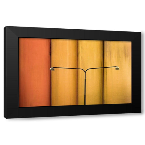 Street lamp Black Modern Wood Framed Art Print by Schuster, Inge