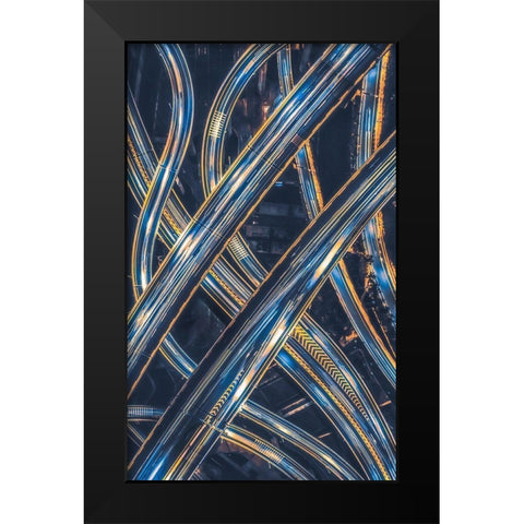 Large interchange Black Modern Wood Framed Art Print by TIANQI