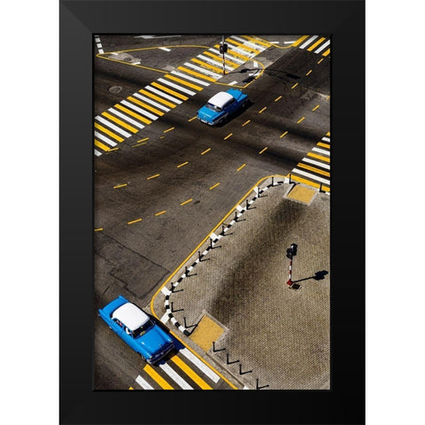 Havana Blue Black Modern Wood Framed Art Print by Bauer, Andreas