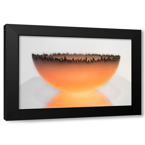 Bowl Black Modern Wood Framed Art Print by Ning, Aidong