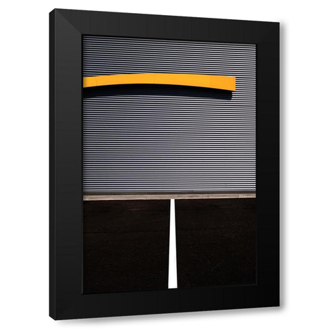 Yellow line Black Modern Wood Framed Art Print by Endermann, Rolf