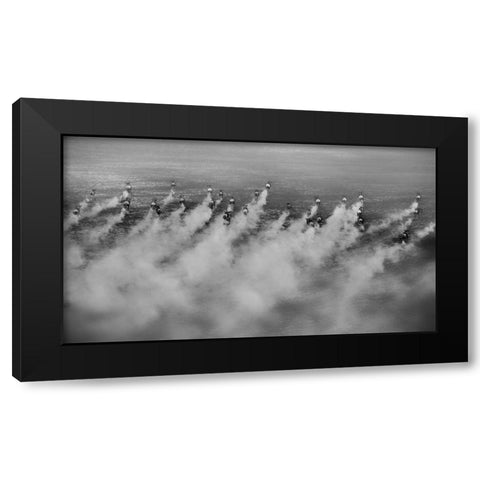 Running Black Modern Wood Framed Art Print by Chang, Phillip