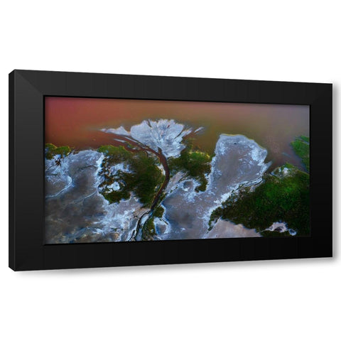 The big flower Black Modern Wood Framed Art Print by Chang, Phillip