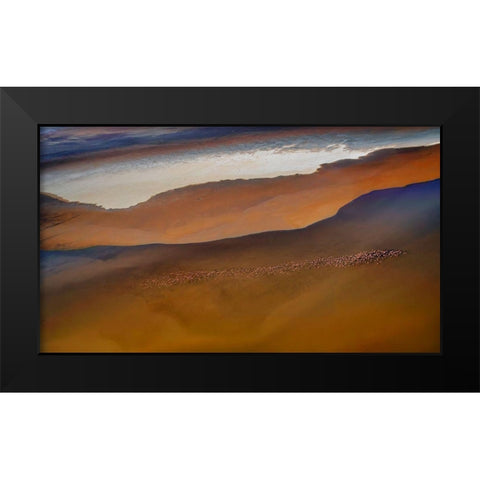 Colorful  Layers Black Modern Wood Framed Art Print by Chang, Phillip