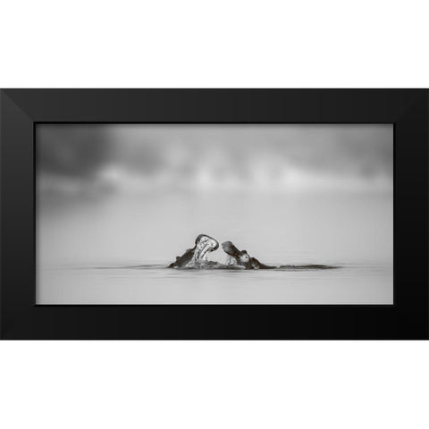 Water conversation Black Modern Wood Framed Art Print by Chang, Phillip