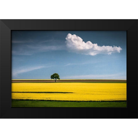The Tree and the Cloud Black Modern Wood Framed Art Print by Wonisch, Andreas