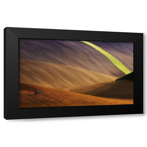 Running free Black Modern Wood Framed Art Print by Krol, Piotr