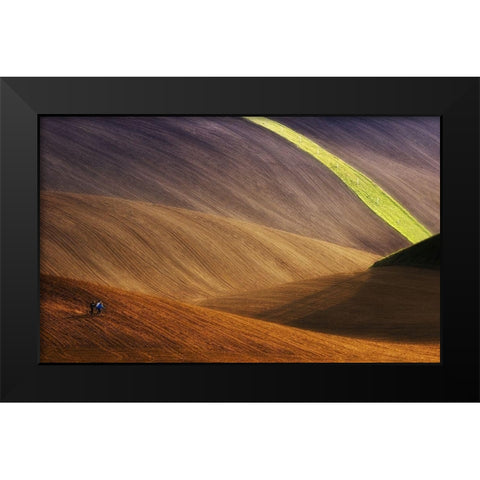 Running free Black Modern Wood Framed Art Print by Krol, Piotr