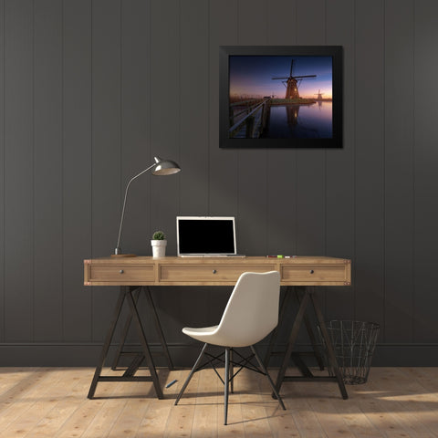Kinderdijk 2 Black Modern Wood Framed Art Print by Pablo de, Juan