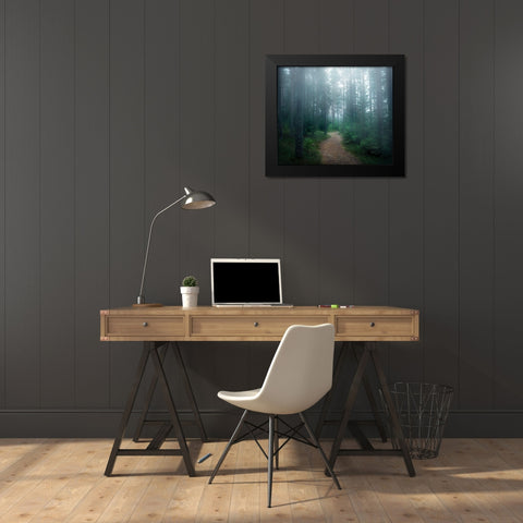 The forest of secrets Black Modern Wood Framed Art Print by Lindsten, Christian