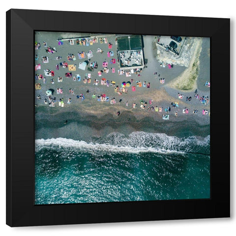 Under the heat Black Modern Wood Framed Art Print with Double Matting by Chengzhou, Zhou