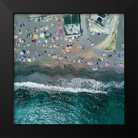 Under the heat Black Modern Wood Framed Art Print by Chengzhou, Zhou