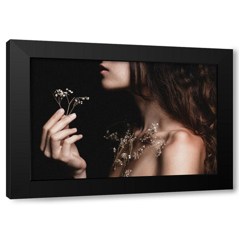 Whisper Black Modern Wood Framed Art Print with Double Matting by Vasilenko, Artem