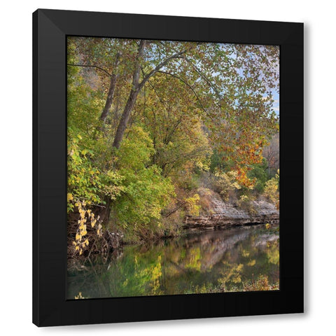 Crooked Creek near Harrison-Arkansas Black Modern Wood Framed Art Print with Double Matting by Fitzharris, Tim