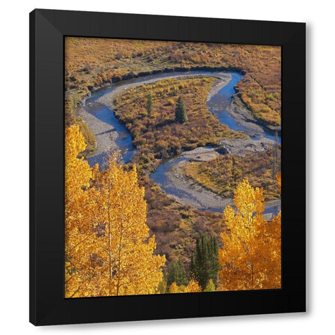 East River near Gothic-Colorado Black Modern Wood Framed Art Print with Double Matting by Fitzharris, Tim