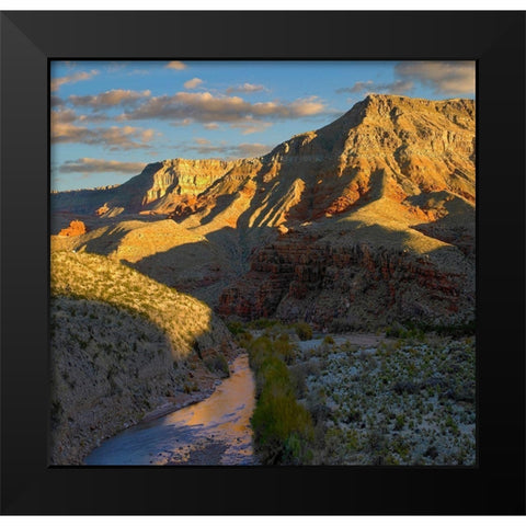 Virgin River and Virgin Mountains-Arizona Black Modern Wood Framed Art Print by Fitzharris, Tim