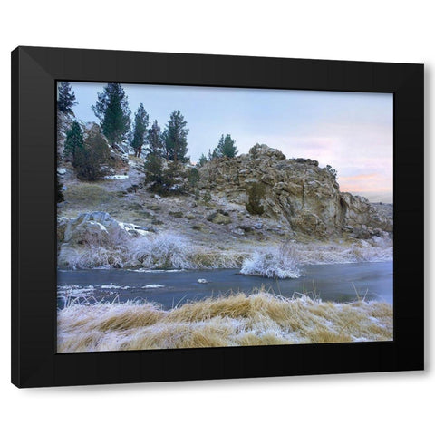 Hot Creek Hot Springs near Mammoth Lakes-California Black Modern Wood Framed Art Print with Double Matting by Fitzharris, Tim