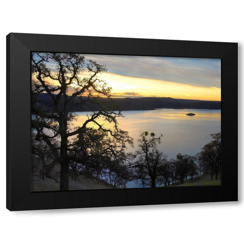 Melones Lake twilight-California Black Modern Wood Framed Art Print with Double Matting by Fitzharris, Tim