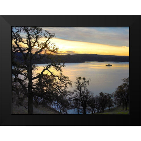 Melones Lake twilight-California Black Modern Wood Framed Art Print by Fitzharris, Tim