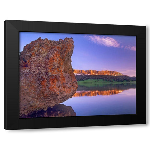 Breccia Cliffs and Brooks Lake-Wyoming Black Modern Wood Framed Art Print with Double Matting by Fitzharris, Tim