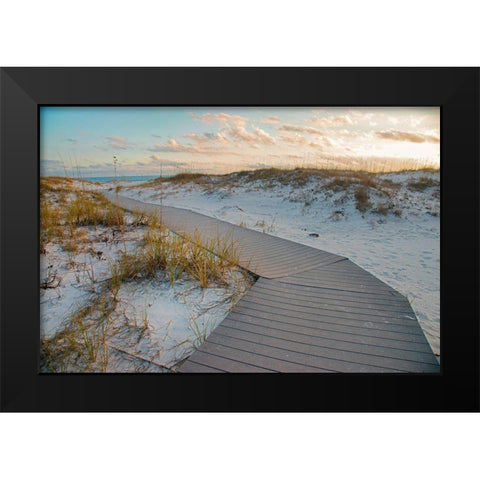 Boardwalk at Gulf Islands National Seashore-Florida Black Modern Wood Framed Art Print by Fitzharris, Tim