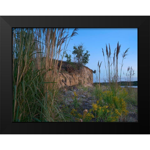 Bluff on Wilson Lake-Kansas Black Modern Wood Framed Art Print by Fitzharris, Tim