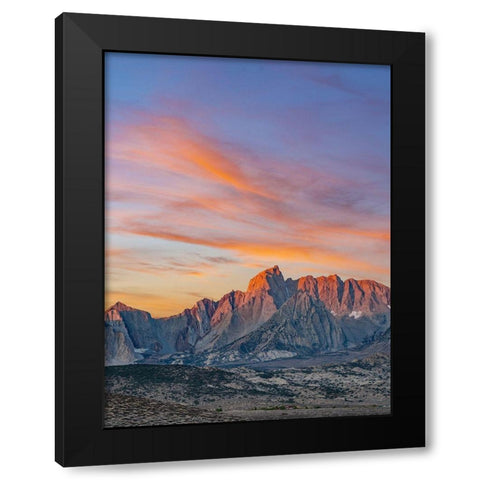 Sunrise on Sierra Nevada from Owens Valley-California Black Modern Wood Framed Art Print with Double Matting by Fitzharris, Tim