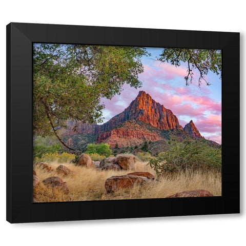 The Watchman-Zion National Park-Utah-USA Black Modern Wood Framed Art Print with Double Matting by Fitzharris, Tim