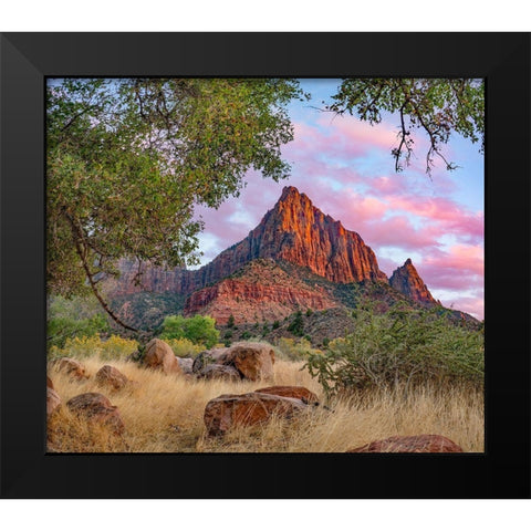 The Watchman-Zion National Park-Utah-USA Black Modern Wood Framed Art Print by Fitzharris, Tim