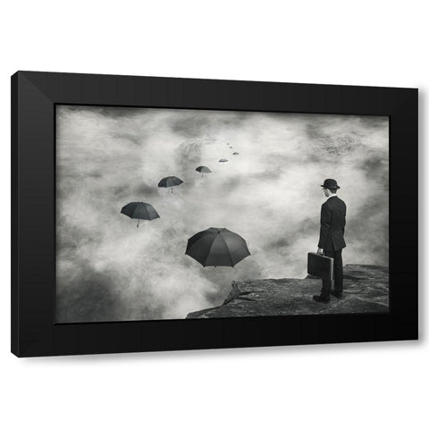 The Road Less Traveled Black Modern Wood Framed Art Print with Double Matting by Villeneuve, Alain