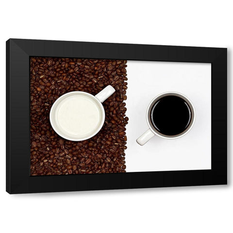 Yin and Yang Black Modern Wood Framed Art Print with Double Matting by Lavsen, Gert