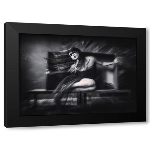 out of the box Black Modern Wood Framed Art Print by Marantica, Rengga