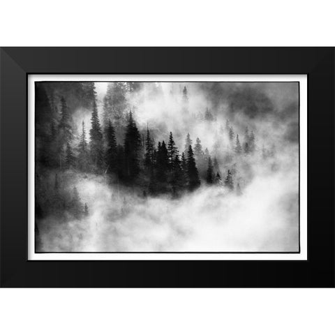 Agharta III Black Modern Wood Framed Art Print by Stefan, Jacek