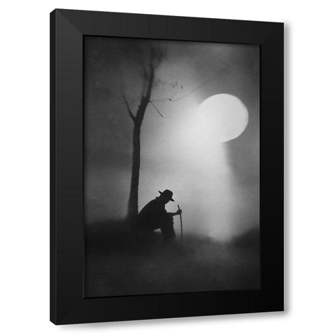 monologue Black Modern Wood Framed Art Print with Double Matting by Satriani, Jay