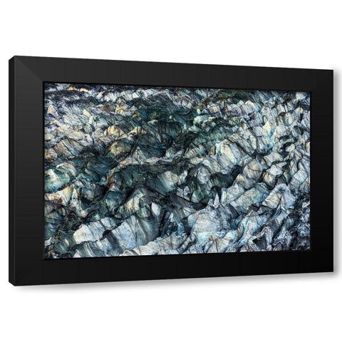 ICE Texture in Hopper Glacier Black Modern Wood Framed Art Print by Kowit.Lee