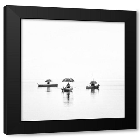 fishermens world Black Modern Wood Framed Art Print by Pauli, Nina