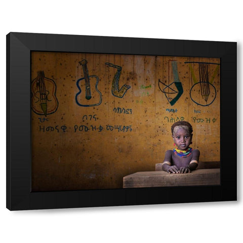 School Black Modern Wood Framed Art Print with Double Matting by Al Sulaili, Mohammed