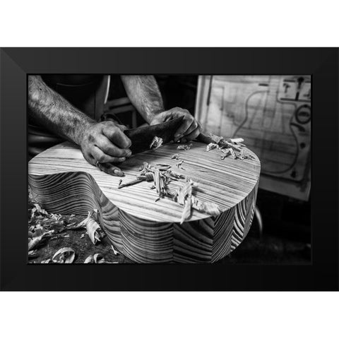 Le Luthier Black Modern Wood Framed Art Print by Allicot, Manu