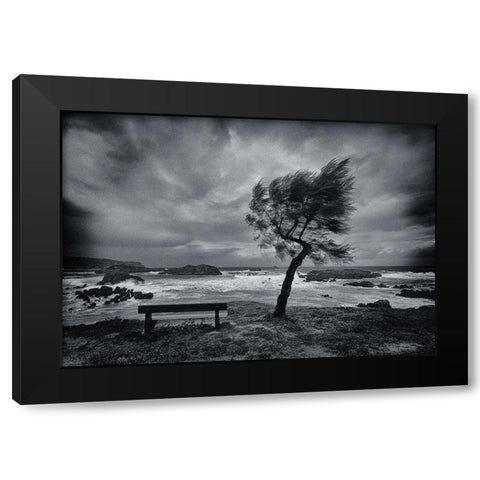 Today no one Black Modern Wood Framed Art Print by Lastra, Mikel