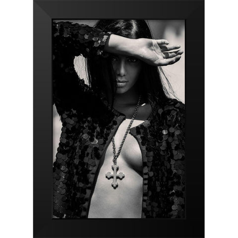 Bara Black Modern Wood Framed Art Print by Krystynek Mqep, Martin